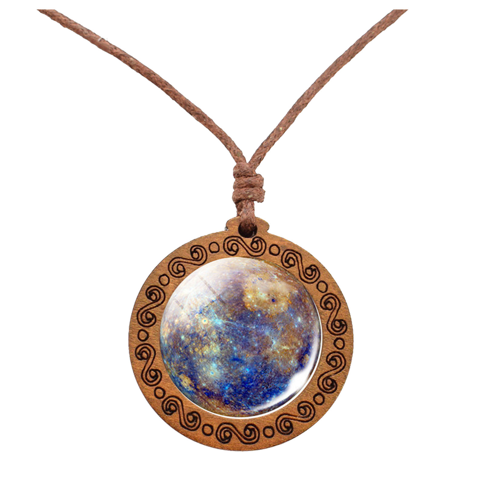 thumbnail image 2 of Ocho planetas collar colgante de doble cara de vidrio Universo Galaxy Solar System collar para las mujeres, 2 of 2